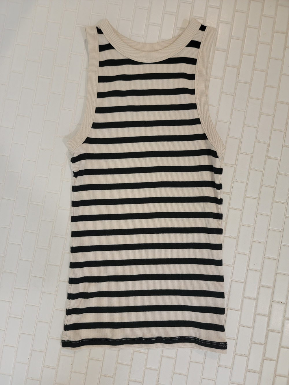 NWOT A New Day Target Black and White Striped Ribbed Tank